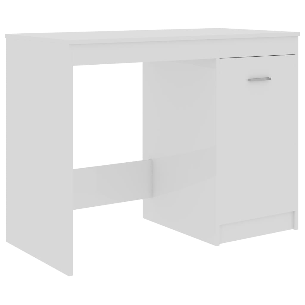Desk High Gloss White 100x50x76 cm Engineered Wood